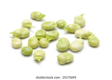 Broad Beans, Isolated On White