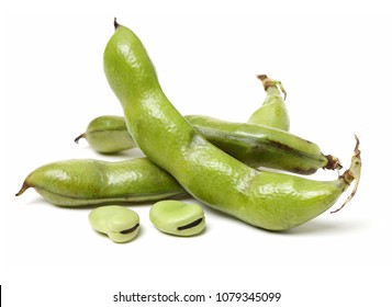 Broad Beans On White Background