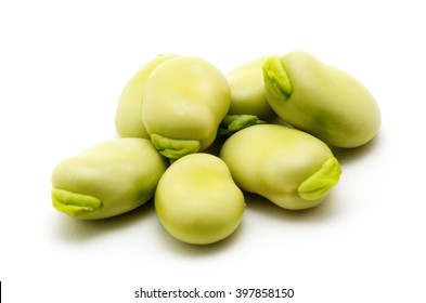 Broad Beans On White Background