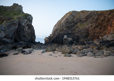 Broad Haven South On The Pembrokeshire Coast In Wales At Sunrise