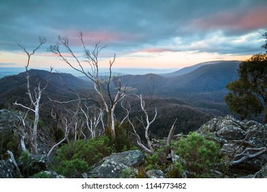 Broad View Of The Cathedral Range State Park In Victoria, Australia.