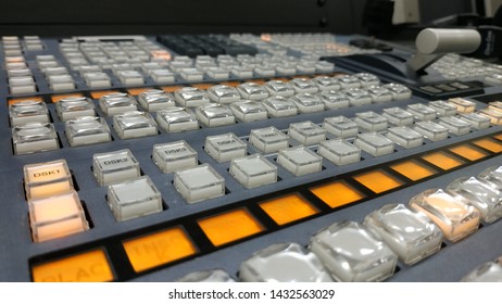 Broadcasting Equipment On Television Studios That Are In The Master Control Room (images Are A Bit Noise And A Little Less Focused)