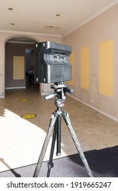 Broadstairs, Kent, UK - Feb 11 2021: Matterport Pro 2 3D Camera Room  Scanner. Space Capture And Virtual Tour Creation For Interior Projects, Surveying, Estate Agents And Realtors. 