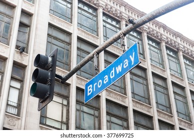 Broadway boulevard street sign in Los Angeles
