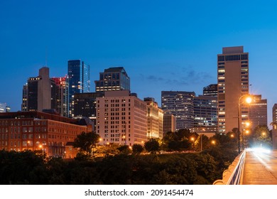 Broadway District Of Nashville At Illuminated Night Skyline, Tennessee, USA. This City Is Known As A Center For The Music Industry, Especially Country Music