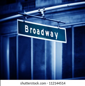 Broadway sign with added vignette in Times Square New York