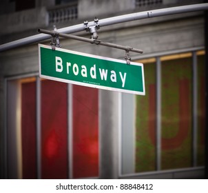 Broadway sign with added vignette in Times Square New York