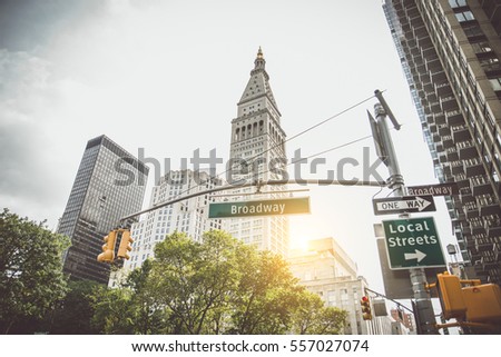 Broadway sign in Manhattan