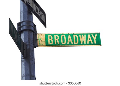 Broadway sign in New York isolated with clipping path