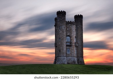 Broadway Tower at dusk, Cotswolds, UK