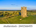 Broadway Tower on top of Fish Hill, the second highest point in the Cotswolds, Broadway, Worcestershire, England, United Kingdom, Europe