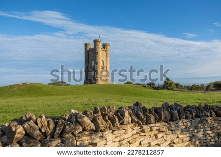 Broadway Tower with Stone Wall, The Cotswolds, Worcestershire, UK