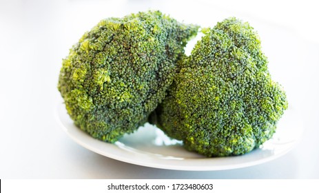 broccoli close up on the kitchen table