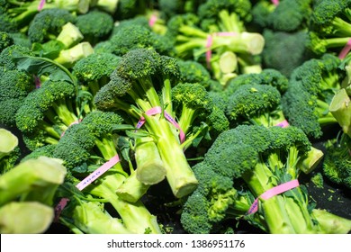 Broccoli Crowns On Display In Grocery