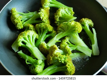 Broccoli is an edible green plant in the cabbage family (Brassicas) whose large flowering head and stalk is eaten as a vegetable. Fried broccoli homemade healthy food.