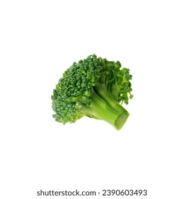 Broccoli fresh blocks for cooking isolated on white background. Square image.