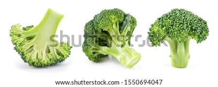 Broccoli isolated. Broccoli on white. Set of fresh broccoli.