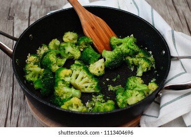 Sauté Broccoli In A Pan 