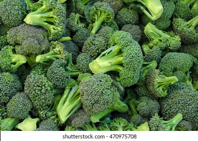 Broccoli in a pile on a market