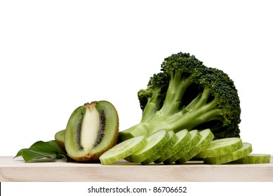Broccoli vegetable on white background.