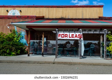 Brockville, Ontario, Canada - September 9, 2019. Closed East Side Mario's Restaurant For Lease