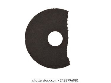 Broken abrasive wheel for an angle grinder on a white background.Accidents involving angle grinders. Cutting disc is broken. - Powered by Shutterstock