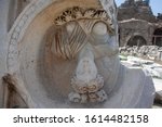 Broken ancient Athena statue, Side