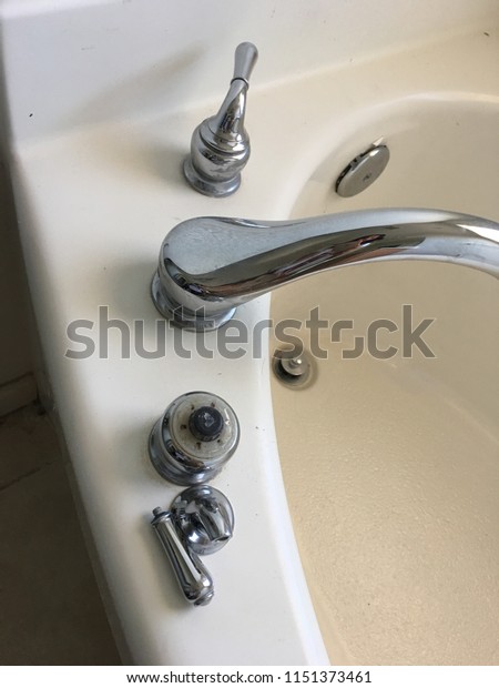 Broken Bathtub Faucet Handle Waiting Be Stock Photo Edit Now