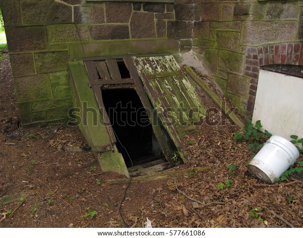 Broken Bilco Doors Leading Spooky Basement Stock Photo Edit