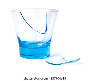 Broken Blue Glass Cup