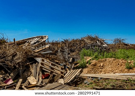 Broken boat in a scrapyard