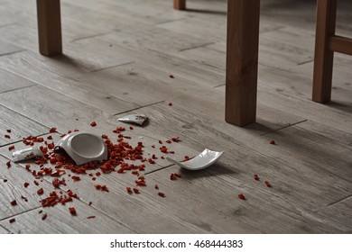 Broken Bowl On The Floor