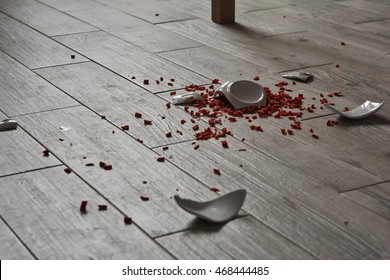 Broken Bowl On The Floor