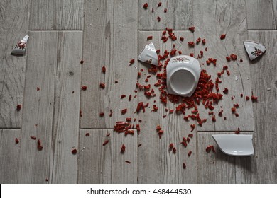 Broken Bowl On The Floor