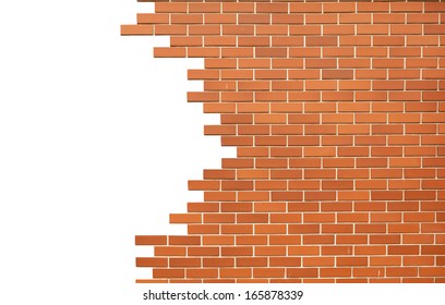 Broken brick wall