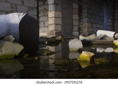 Broken Bricks Surrounded By Puddle Stock Photo 1957531276 | Shutterstock