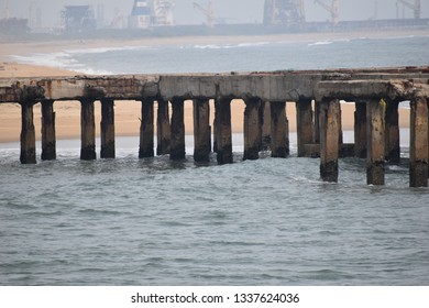 Broken Bridge Broken Pillars Seashore Stock Photo 1337624033 | Shutterstock