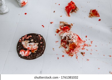 Broken Cake Lying On The Floor