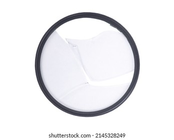 Broken Camera Lens Filter Isolated On White Background