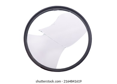 Broken Camera Lens Filter Isolated On White Background