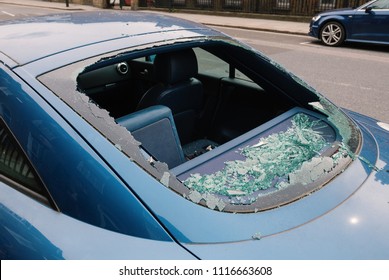 Broken Car Rear Window.