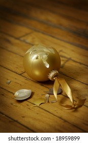 Broken Christmas Ornament On Floor