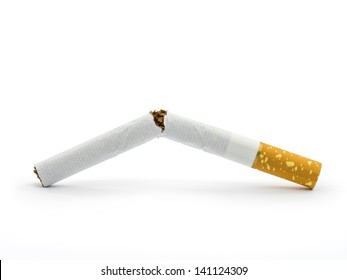 Broken Cigarette Isolated On White Background Stock Photo 141124309 ...