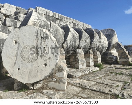 Broken Column of the Ancient Apollo Temple in Didim, Turkey
