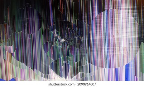 Broken Computer Display Displaying Glitchy Lines Stock Photo 2090914807 ...