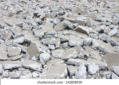 Broken Concrete Floor At Building Construction Site