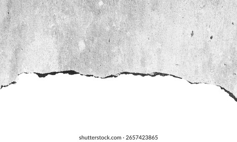 broken concrete wall texture for border isolated