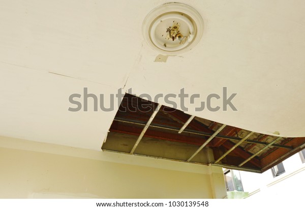 Broken Damage Home Ceiling Falling Down Stock Photo Edit Now