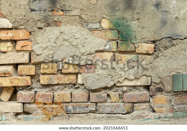 Broken Decay Old Plaster Brick Stone Stock Photo (Edit Now) 2021666651