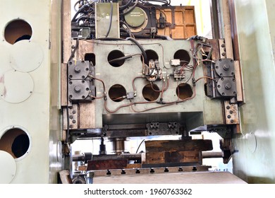 Broken And Disassembled Cnc Machine. Repair Of Mechanical Metalworking Equipment